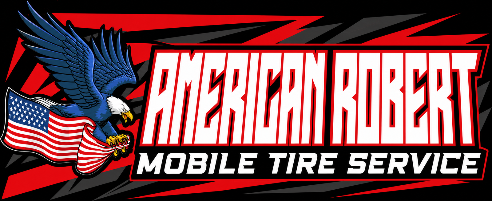 American Robert Mobile Tire Service eagle and flag logo artwork